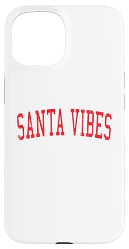 Hülle für iPhone 15 Santa Vibes Vintage-Weihnachtsfest im Vintage-Look, Rot von Vintage Distressed Varsity Christmas Apparel