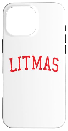 Hülle für iPhone 16 Pro Max Litmas Vintage-Weihnachtsbaum, rot, im Vintage-Look von Vintage Distressed Varsity Christmas Apparel