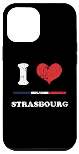 Hülle für iPhone 14 Pro Max Lustig, ich liebe STRASBOURG, süße Liebhaber von France Citys, altmodisch von Vintage France City Collection