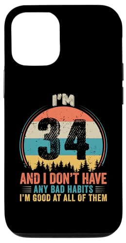 Hülle für iPhone 13 Vintage Funny Humor 34 Years Old Birthday Legends Men Women von Vintage Funny Humor Retro Birthday Legend Gifts