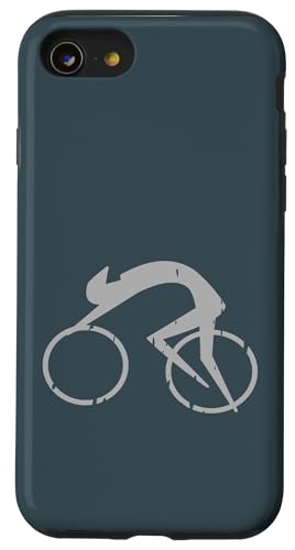 Hülle für iPhone SE (2020) / 7 / 8 Radfahrer und Fahrrad-Silhouette von Vintage Geeky Tops