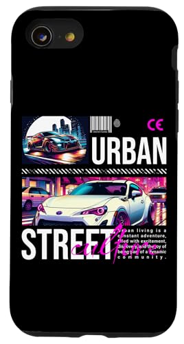 JDM Tokyo Japan Drift Race Car Tuning Retro Vintage Grafik Hülle für iPhone SE (2020) / 7 / 8 von Vintage Japanese JDM Drift Race Car Graphic