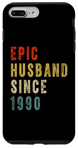 Hülle für iPhone 7 Plus/8 Plus Epic Husband Since 1990 Couple 34th wedding Anniversary Mens von Vintage Legends Couple Wedding Anniversary Gifts