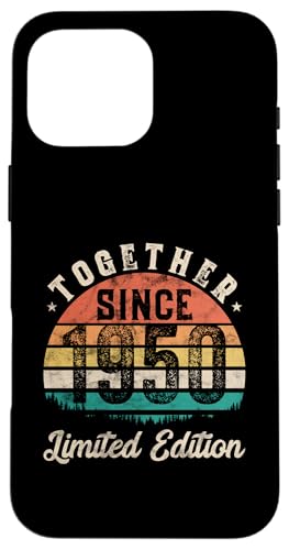 Together Since 1950 Couple 75th years wedding Anniversary Hülle für iPhone 16 Pro Max von Vintage Legends Wedding Anniversary Couple Gifts