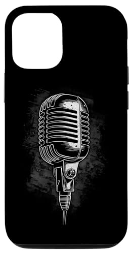 Hülle für iPhone 12/12 Pro Vintage Mikrofon Vektor von Vintage Mikrofon Vektor-Kleidung