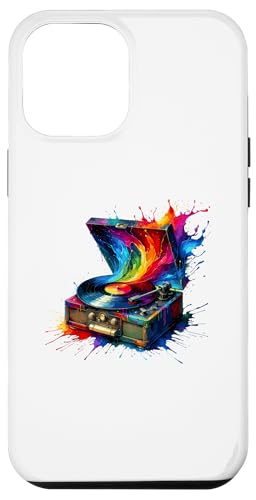 Hülle für iPhone 12 Pro Max Splash Art Schallplattenspieler Musik von Vintage Music Vinyl Record Lover Gifts