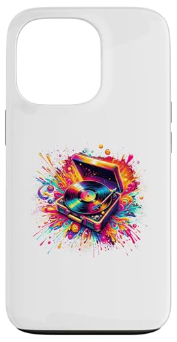 Hülle für iPhone 13 Pro Splash Art Schallplattenspieler Musik von Vintage Music Vinyl Record Lover Gifts