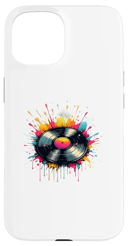 Hülle für iPhone 15 Splash Art Vinylscheibe Plattenspieler Musik von Vintage Music Vinyl Record Lover Gifts