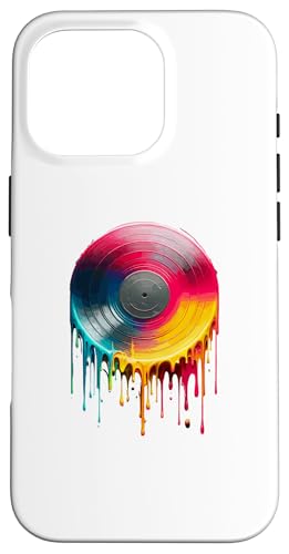 Hülle für iPhone 16 Pro Dripping Paint Art Vinylscheibe Plattenspieler Musik von Vintage Music Vinyl Record Lover Gifts