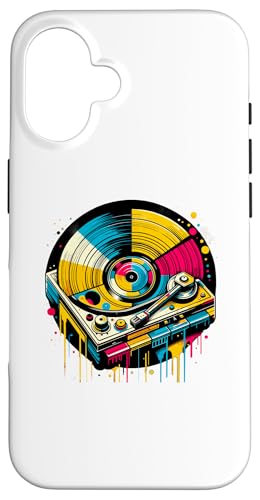 Hülle für iPhone 16 Retro Schallplattenspieler Musik von Vintage Music Vinyl Record Lover Gifts