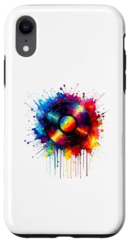 Hülle für iPhone XR Splash Art Vinylscheibe Plattenspieler Musik von Vintage Music Vinyl Record Lover Gifts