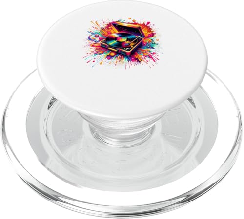 Splash Art Schallplattenspieler Musik PopSockets PopGrip für MagSafe von Vintage Music Vinyl Record Lover Gifts