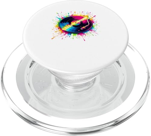 Splash Art Vinylscheibe Plattenspieler Musik PopSockets PopGrip für MagSafe von Vintage Music Vinyl Record Lover Gifts