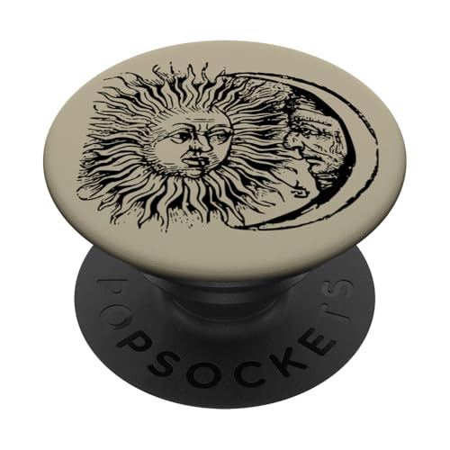 Astrologie Sonne und Mond Grimoire Mittelalterliche Kunst PopSockets Klebender PopGrip von Vintage Occult