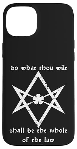 Hülle für iPhone 15 Plus Thelema Unicursal Hexagramm Crowley Motto 93 Esoterik von Vintage Occult