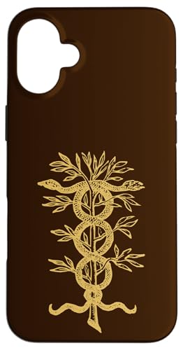 Hülle für iPhone 16 Plus Serpents Caduceus Okkultes Mittelalter-Emblem von Vintage Occult