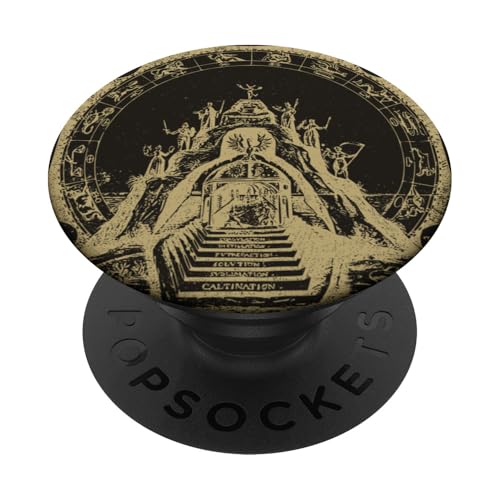 Spiritual Evolution Universe Mittelalterliches Mandala PopSockets Klebender PopGrip von Vintage Occult