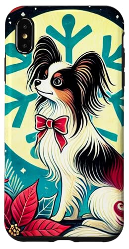 Hülle für iPhone XS Max Weihnachtspapillon Illustration Jugendstil Weihnachten von Vintage Papillon Dogs Love Snugg