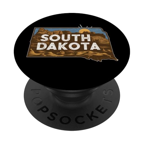 Amerikanische Vintage-Grafik im amerikanischen Retrostil US-Bundesstaat South Dakota PopSockets Klebender PopGrip von Vintage USA State Graphic Retro American Tees