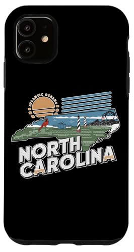 Hülle für iPhone 11 Amerikanische Vintage-Grafik im amerikanischen Stil, US-Bundesstaat Carolina von Vintage USA State Graphic Retro American Tees