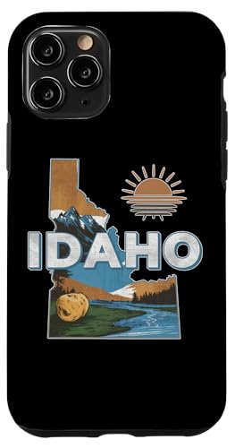 Hülle für iPhone 11 Pro Amerikanische Vintage-Grafik im amerikanischen Stil, US-Bundesstaat Idaho von Vintage USA State Graphic Retro American Tees