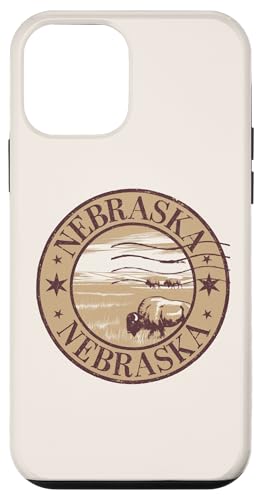 Hülle für iPhone 12 mini Amerikanische Vintage-Briefmarken US-Bundesstaat Nebraska von Vintage USA State Graphic Retro American Tees