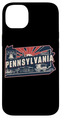 Hülle für iPhone 14 Plus Retro USA Amerikanische Vintage-Grafik US-Bundesstaat Pennsylvania von Vintage USA State Graphic Retro American Tees