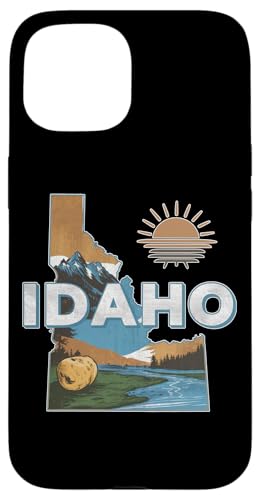 Hülle für iPhone 15 Amerikanische Vintage-Grafik im amerikanischen Stil, US-Bundesstaat Idaho von Vintage USA State Graphic Retro American Tees