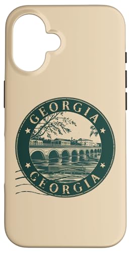 Hülle für iPhone 16 Amerikanische Vintage-Briefmarken US-Bundesstaat Georgia von Vintage USA State Graphic Retro American Tees