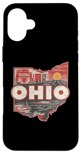 Hülle für iPhone 16 Plus Amerikanische Vintage-Grafik im amerikanischen Stil, US-Bundesstaat Ohio von Vintage USA State Graphic Retro American Tees