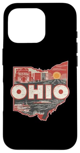 Hülle für iPhone 16 Pro Amerikanische Vintage-Grafik im amerikanischen Stil, US-Bundesstaat Ohio von Vintage USA State Graphic Retro American Tees