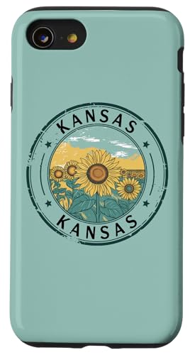 Hülle für iPhone SE (2020) / 7 / 8 Amerikanische Vintage-Briefmarken US-Bundesstaat Kansas von Vintage USA State Graphic Retro American Tees