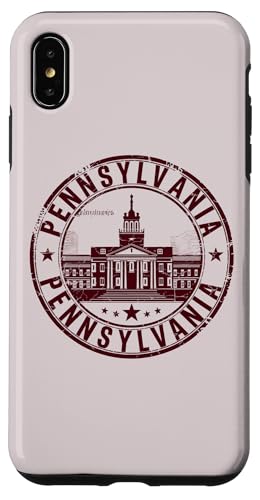 Hülle für iPhone XS Max Amerikanische Vintage-Briefmarken US-Bundesstaat Pennsylvania von Vintage USA State Graphic Retro American Tees