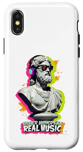 Hülle für iPhone X/XS Zeus God of Usher HipHop Fan Real-Music Kopfhörer von Vintage USHER Hiphop Fan Music Headphone Retro Tee