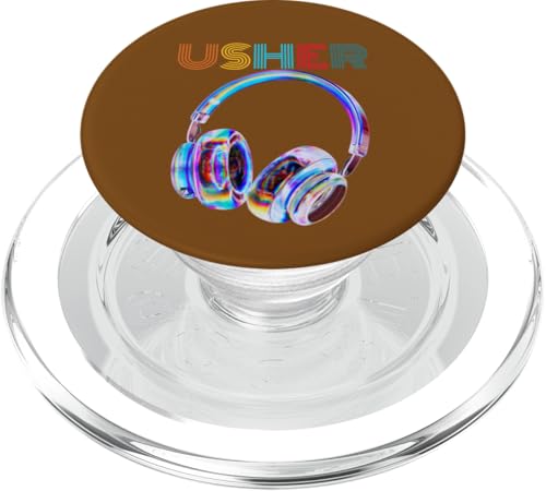 USHER Hiphop Fan Musik Kopfhörer Vintage Design aus den 2000er Jahren PopSockets PopGrip für MagSafe von Vintage USHER Hiphop Fan Music Headphone tee 90s