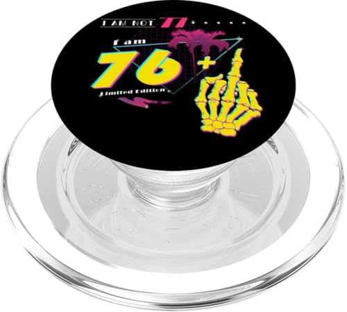 I'm Not 77, I'm 76 + Middle Finger - Retro 1948 Style PopSockets PopGrip für MagSafe von Vintage and Awesome 80's Birthday Bash Vibes Store