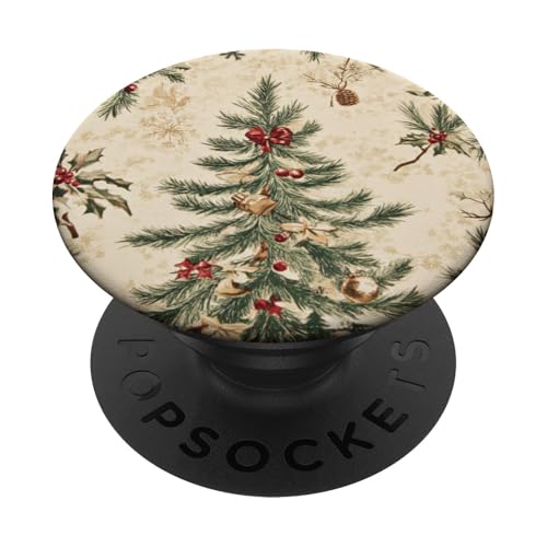 Festliche Weihnachten Retro Urlaub - Vintage Winter Aesthetic PopSockets Klebender PopGrip von VintageFestive: Retro Holiday Accessoires