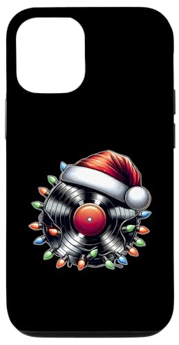 Hülle für iPhone 12/12 Pro Vinyl-Schallplatten-Plattenspieler-Weihnachtsmütze, Weihnachten von Vinyl Record Turntable Christmas Gifts