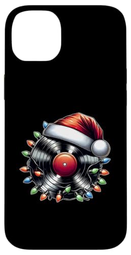 Hülle für iPhone 14 Plus Vinyl-Schallplatten-Plattenspieler-Weihnachtsmütze, Weihnachten von Vinyl Record Turntable Christmas Gifts