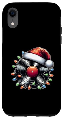 Hülle für iPhone XR Vinyl-Schallplatten-Plattenspieler-Weihnachtsmütze, Weihnachten von Vinyl Record Turntable Christmas Gifts