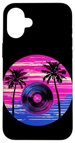 Hülle für iPhone 16 Plus Vintage Vinyl Record Player Plattenspieler Schallplatte von Vinyl Vaporwave Schallplatte Synthwave Retro Music