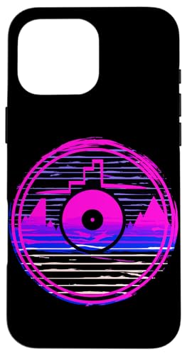 Hülle für iPhone 16 Pro Max Vintage Vinyl Record Player Plattenspieler Schallplatte von Vinyl Vaporwave Schallplatte Synthwave Retro Music