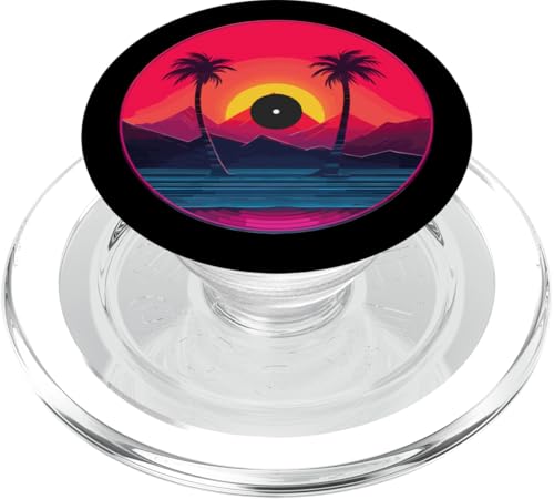 Vintage Vinyl Record Player Plattenspieler Schallplatte PopSockets PopGrip für MagSafe von Vinyl Vaporwave Schallplatte Synthwave Retro Music