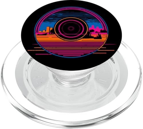 Vintage Vinyl Record Player Plattenspieler Schallplatte PopSockets PopGrip für MagSafe von Vinyl Vaporwave Schallplatte Synthwave Retro Music