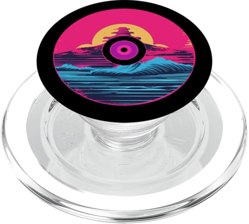 Vintage Vinyl Record Player Plattenspieler Schallplatte PopSockets PopGrip für MagSafe von Vinyl Vaporwave Schallplatte Synthwave Retro Music