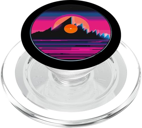 Vintage Vinyl Record Player Plattenspieler Schallplatte PopSockets PopGrip für MagSafe von Vinyl Vaporwave Schallplatte Synthwave Retro Music