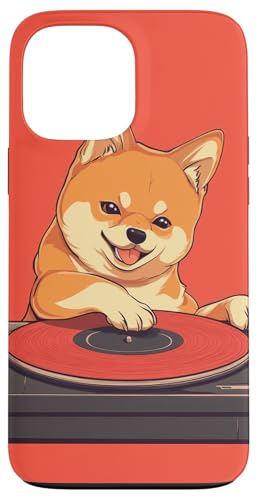 Hülle für iPhone 13 Pro Max Niedlicher Shiba Inu DJ Vinyl Hund Shiba Inu Musikliebhaber von Vinyl records Cute animals Pet Animal lover Retro