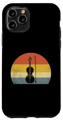 Hülle für iPhone 11 Pro Retro Sonnenuntergang Violine Silhouette Violinist Musiker Geige von Violin Player Violinist Gifts