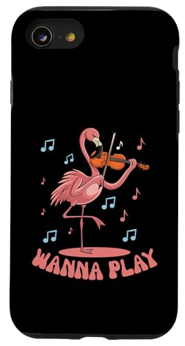 Hülle für iPhone SE (2020) / 7 / 8 Wanna Play Flamingo Violinspieler Violinist Musiker Geige von Violin Player Violinist Gifts