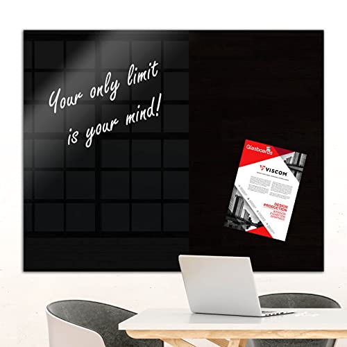 Design Glasmagnettafel MIO - stylisches Glasboard für Zuhause und im Büro - Glastafel beschreibbar und magnetisch - 45x45 cm Schwarz von Viscom